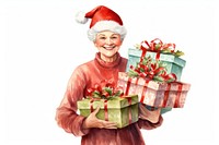 Mrs Claus gift christmas cheerful. AI generated Image by rawpixel.
