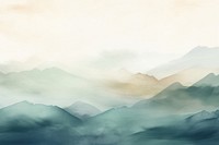 A blue-green watercolor background mountain backgrounds landscape. 