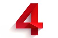 Number four symbol text red. AI generated Image by rawpixel.