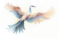 PNG Traditional chinese crane flying animal bird white background. AI generated Image by rawpixel.
