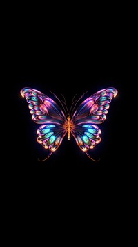 Butterfly pattern purple illuminated. AI generated Image by rawpixel.