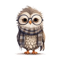 Owl wearing glasses animal bird cute. AI generated Image by rawpixel.