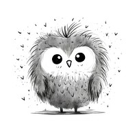 Owl animal drawing sketch. AI generated Image by rawpixel.