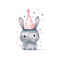 Rabbit wearing party hat animal nature cute. AI generated Image by rawpixel.