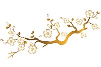 Gold plum blossom flower plant white. AI generated Image by rawpixel.