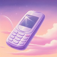 A pastel purple cell phone space electronics calculator. AI generated Image by rawpixel.