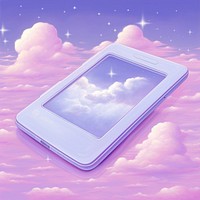Flip mobile phone purple cloud portability. AI generated Image by rawpixel.
