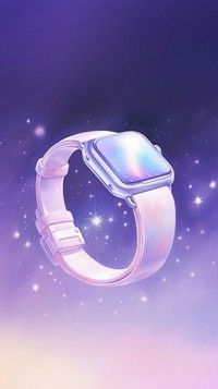 Smart watch jewelry purple ring. AI generated Image by rawpixel.