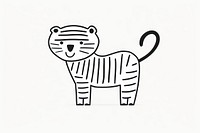Minimal illustration of tiger drawing animal mammal. AI generated Image by rawpixel.