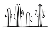 Minimal illustration of cactus drawing sketch plant. AI generated Image by rawpixel.