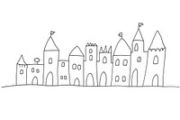 Minimal illustration of castel drawing sketch architecture. AI generated Image by rawpixel.