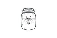 Minimal illustration of honey jar drawing bottle sketch. AI generated Image by rawpixel.