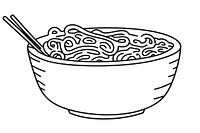 Minimal illustration of noodle drawing sketch food. AI generated Image by rawpixel.