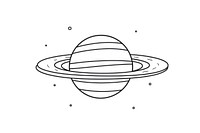 Minimal illustration of saturn drawing sketch space. AI generated Image by rawpixel.