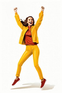 Adult woman white background excitement. AI generated Image by rawpixel.