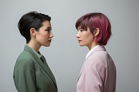 2 woman adult pink gray. AI generated Image by rawpixel.