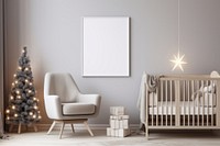 White picture frame christmas room furniture. AI generated Image by rawpixel.