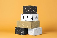 Christmas cardboard box mockup psd