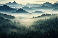 Nature forest fog wilderness. AI generated Image by rawpixel.