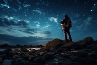 Nature night outdoors adult. AI generated Image by rawpixel.