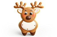Reindeer christmas sugar cookie gingerbread nature white background. AI generated Image by rawpixel.