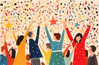 New year party confetti paper togetherness. AI generated Image by rawpixel.