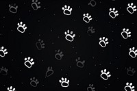 Dog paw prints backgrounds pattern black. AI generated Image by rawpixel.