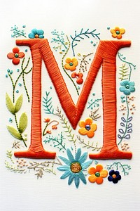 Cute little flowers embroidery pattern text. AI generated Image by rawpixel.