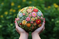 Cute little flowers art sphere shape. AI generated Image by rawpixel.