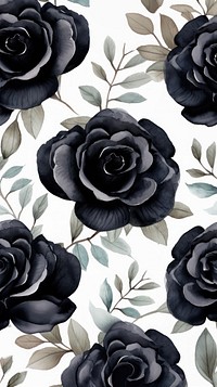 Black rose flower pattern plant inflorescence. AI generated Image by rawpixel.