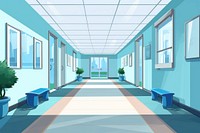 Hospital corridor architecture building. AI generated Image by rawpixel.