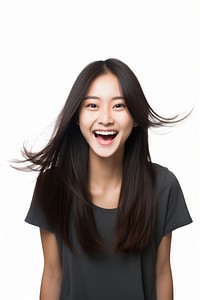 Funny woman hairstyle laughing adult. AI generated Image by rawpixel.