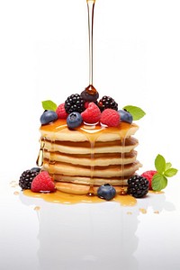 Pancakes dessert berries berry. AI generated Image by rawpixel.