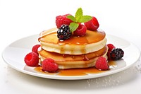 Pancakes raspberry berries fruit. AI generated Image by rawpixel.