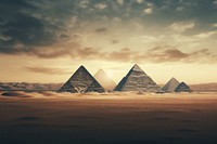 Pyramids architecture landscape tranquility. AI generated Image by rawpixel.
