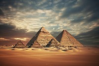 Pyramids architecture landscape archaeology. AI generated Image by rawpixel.