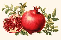 Pomegranate vintage painting fruit. AI generated Image by rawpixel.
