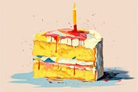Brithday cake dessert candle yellow. AI generated Image by rawpixel.