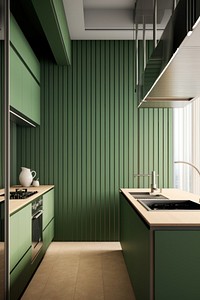 Kitchen green sink wood. AI generated Image by rawpixel.