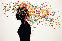 Confetti adult art silhouette. AI generated Image by rawpixel.