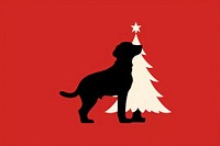 Dog christmas tree silhouette mammal. AI generated Image by rawpixel.