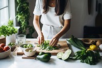 Women prepare healthy ingredients cooking kitchen adult. 