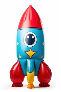Rocket inflatable toy white background. AI generated Image by rawpixel.