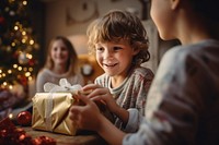 Christmas gift child togetherness anticipation. AI generated Image by rawpixel.