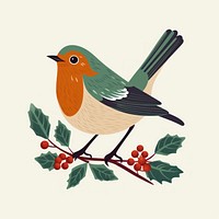 Robin animal holly bird. AI generated Image by rawpixel.