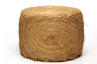 Bale of hay straw white background agriculture. 