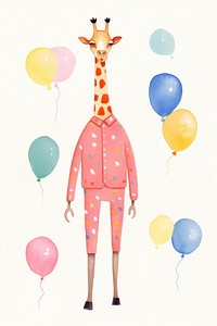 Balloon giraffe representation celebration. AI generated Image by rawpixel.