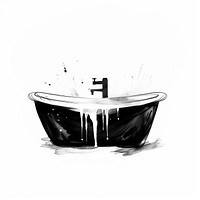 Bathtub jacuzzi black white white background. AI generated Image by rawpixel.