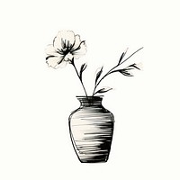Flower plant vase drawing. AI generated Image by rawpixel.