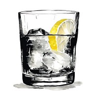 Glass tequila lemon drink glass fruit white background. AI generated Image by rawpixel.